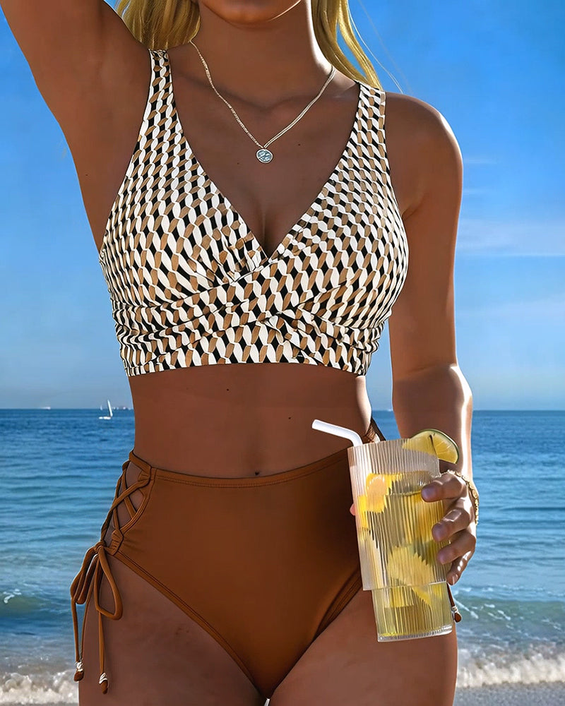 Bikini Geometrisch Druck Krawatte
