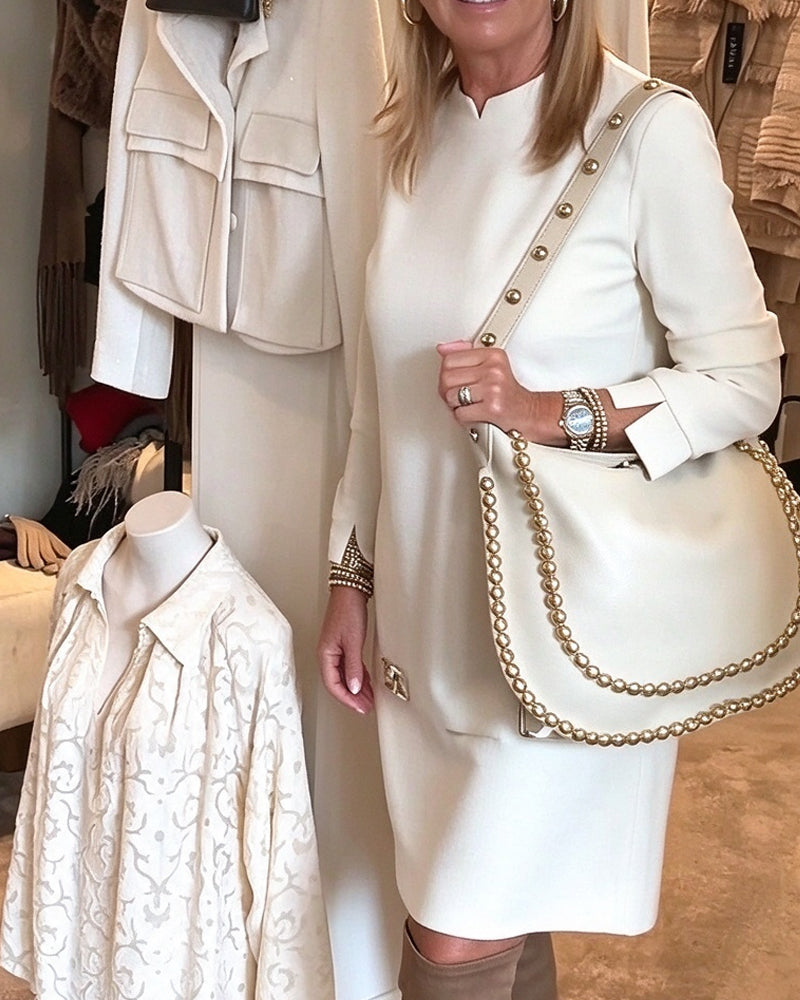 Kleid Lässig Langarm
