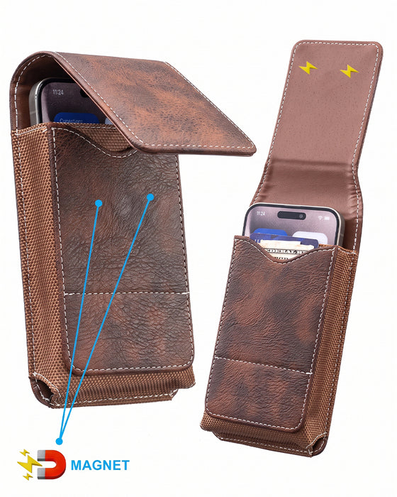 🔥 Gürteltasche Handy-Holster 📱 Mehrfachtasche Lederholster Mit Kartenhalter