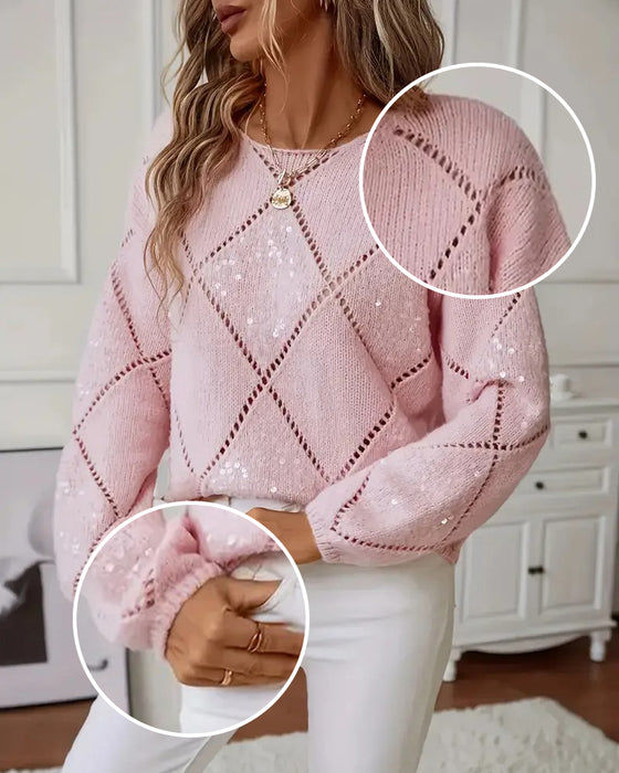 Pullover elegant ausgeschnitten Paillette