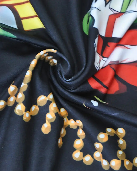 Kleid Schlank Weihnachten Gedruckt Langarm