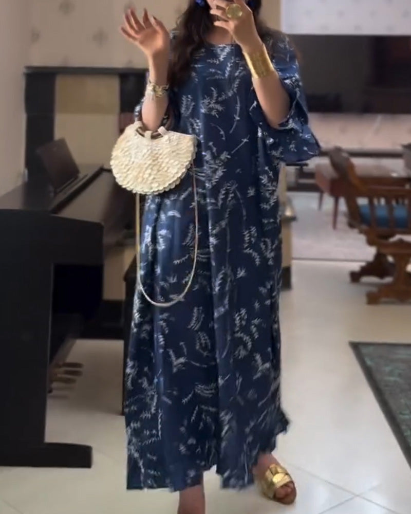 Kleid Einfach bedruckt Lang