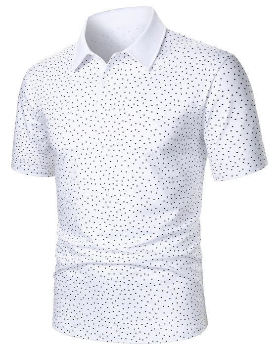 Lässiges Polo-Kragen-T-Shirt Mit Kleinen Punkten