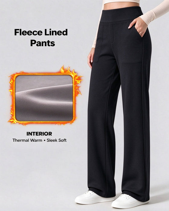 Hose Hohe Taille Tasche Weites Bein