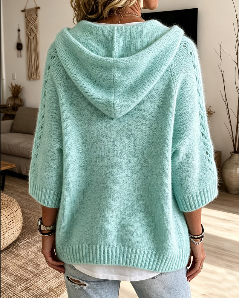 Pullover Mit Kapuze Hohlraum Kordelzug Tasche