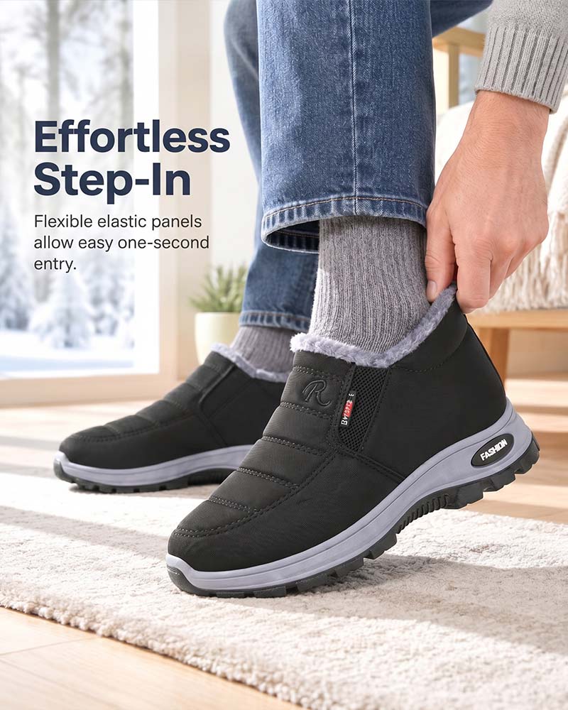 Winterliche Dick Gefütterte Schneestiefel, Slip-On Warme Freizeitschuhe Für Damen Und Herren