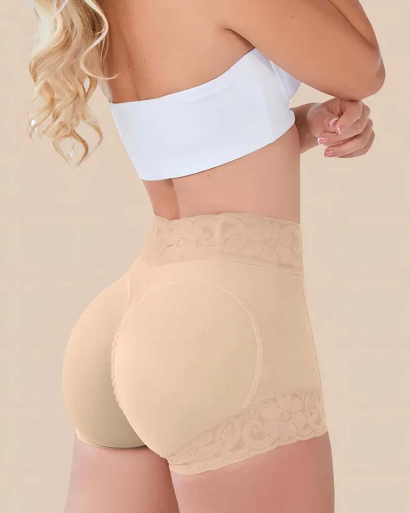 Damen Shorts Spitze Hohe Taille Shapewear