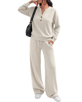 Set Langarm Oberteil Weites Bein Hose