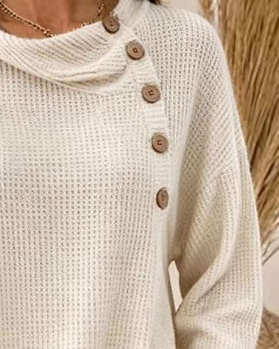 Stricktop Lässig Schalkragen