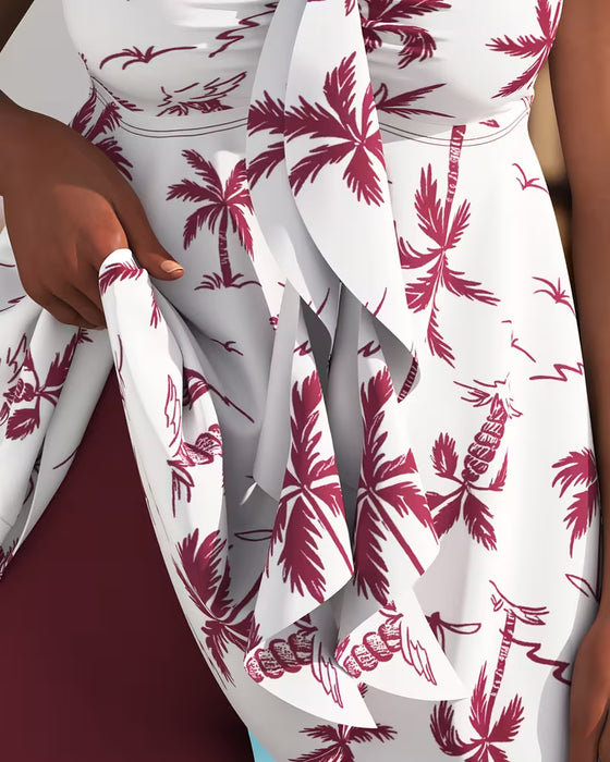 Tankini Palmenbaum Druck Bade Rock