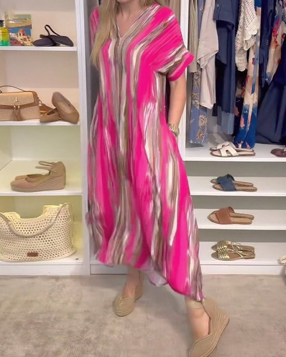 Kleid lässig locker V-Ausschnitt