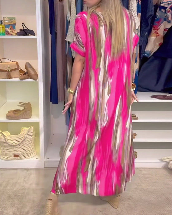 Kleid lässig locker V-Ausschnitt