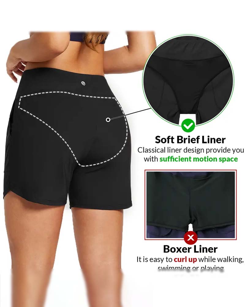 Shorts Hohe Taille Schlitz Sportlich Lässig