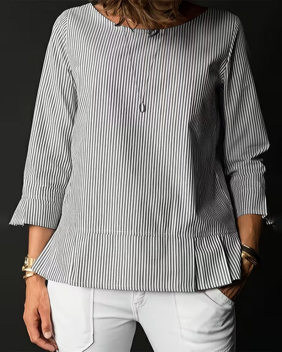 Top Gestreifter Rundhals