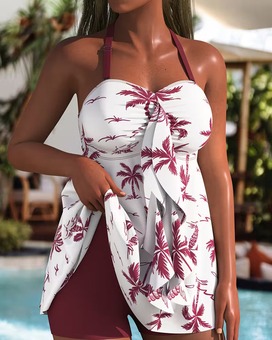 Tankini Palmenbaum Druck Bade Rock