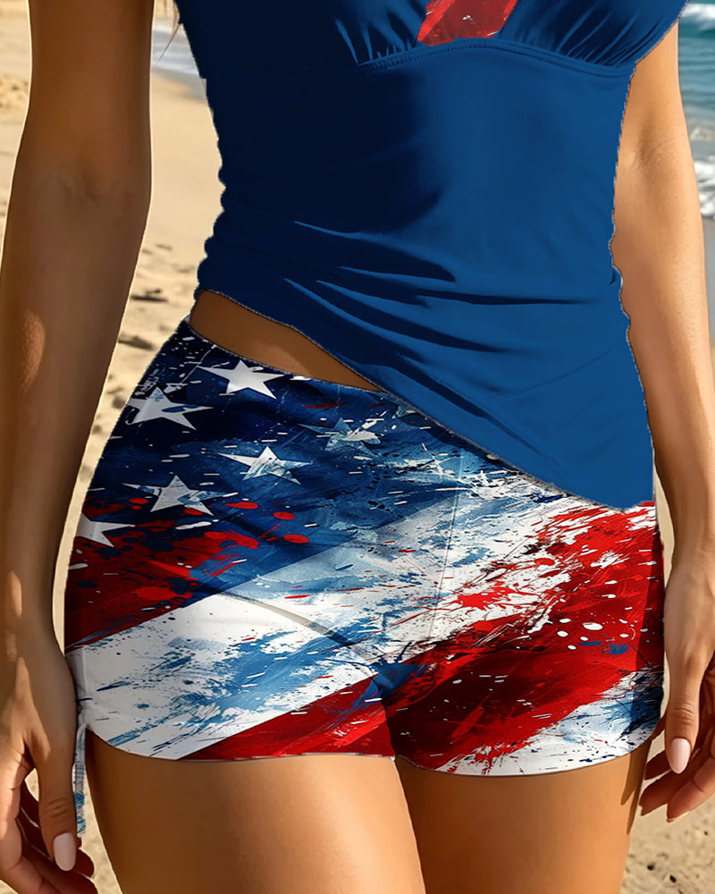 Tankini Flagge Farbverlauf Druck Zweiteilig