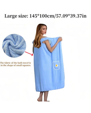 Weich Saugfähig Schnelltrocknend Tragbar Badehandtuchrock Mit Blumenmuster Tasche