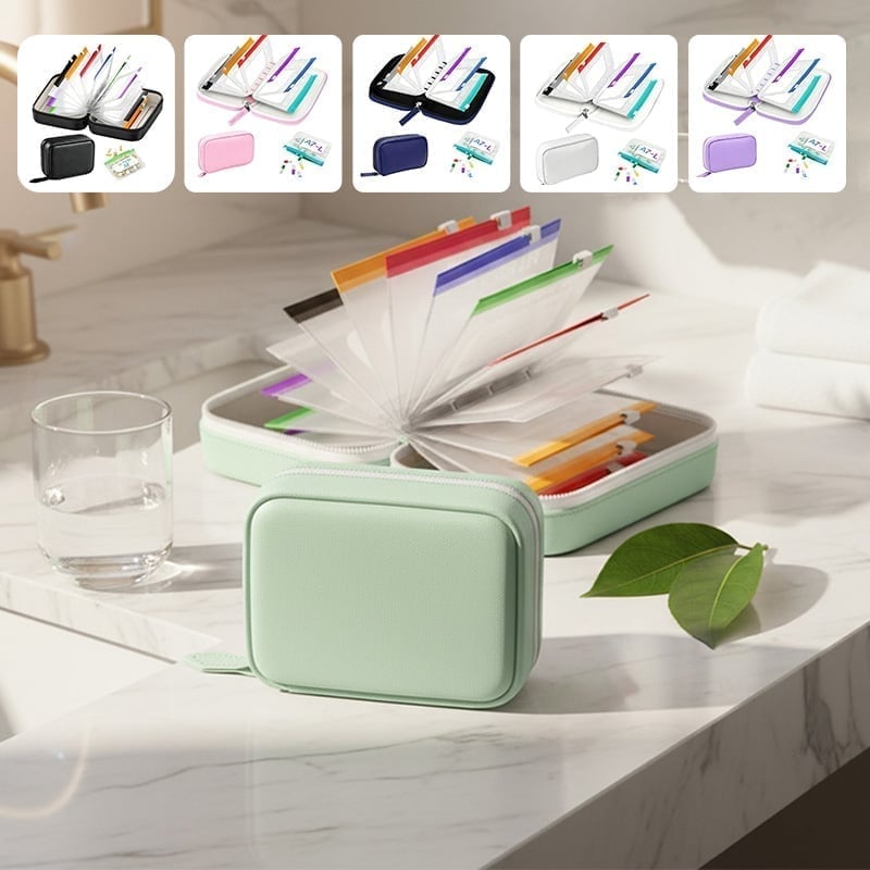 Premium wasserdichtes PU-Reise-Pillenbox-Set