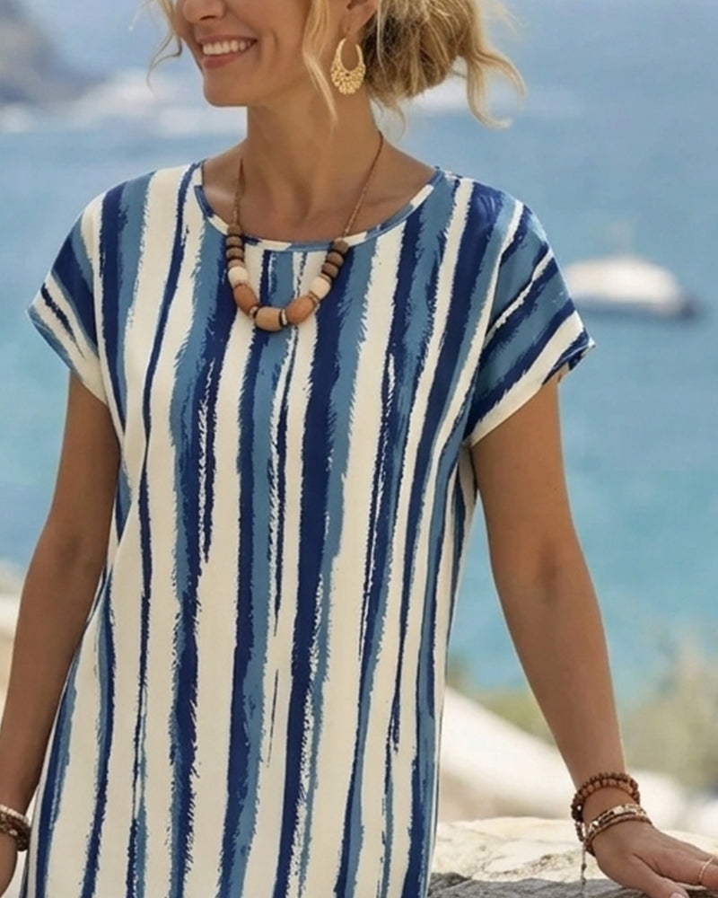 Kleid Vertikaler Streifen Shift