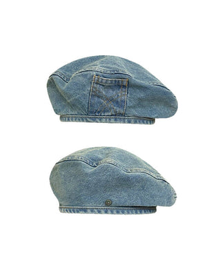Baskenmütze Damen Vintage Denim