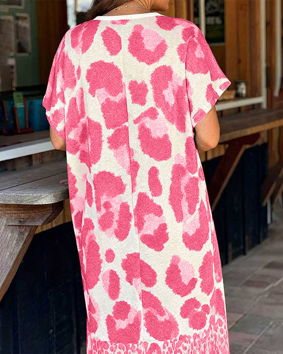 Kleid Locker Leopard Druck
