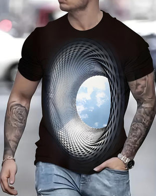 T-Shirt 3D Digitaldruck Mode Trend Lässig Herren Kurzarm