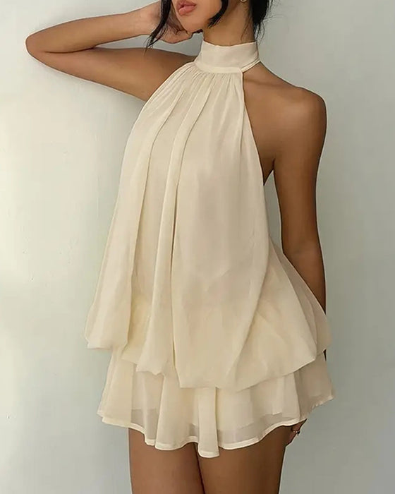 Kleid Neckholder Chiffon Mini