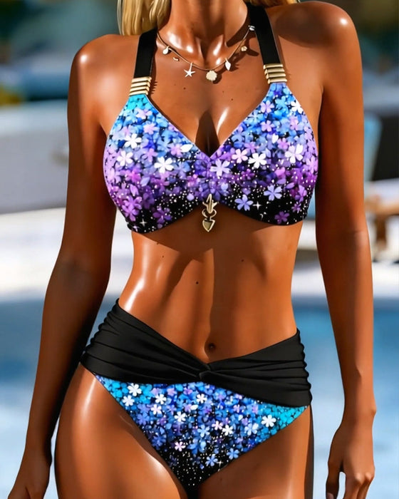 Bikini Halter Zweiteilig Bedruckt
