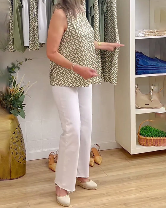 Tanktop lässig ärmellos gewellt bedruckt