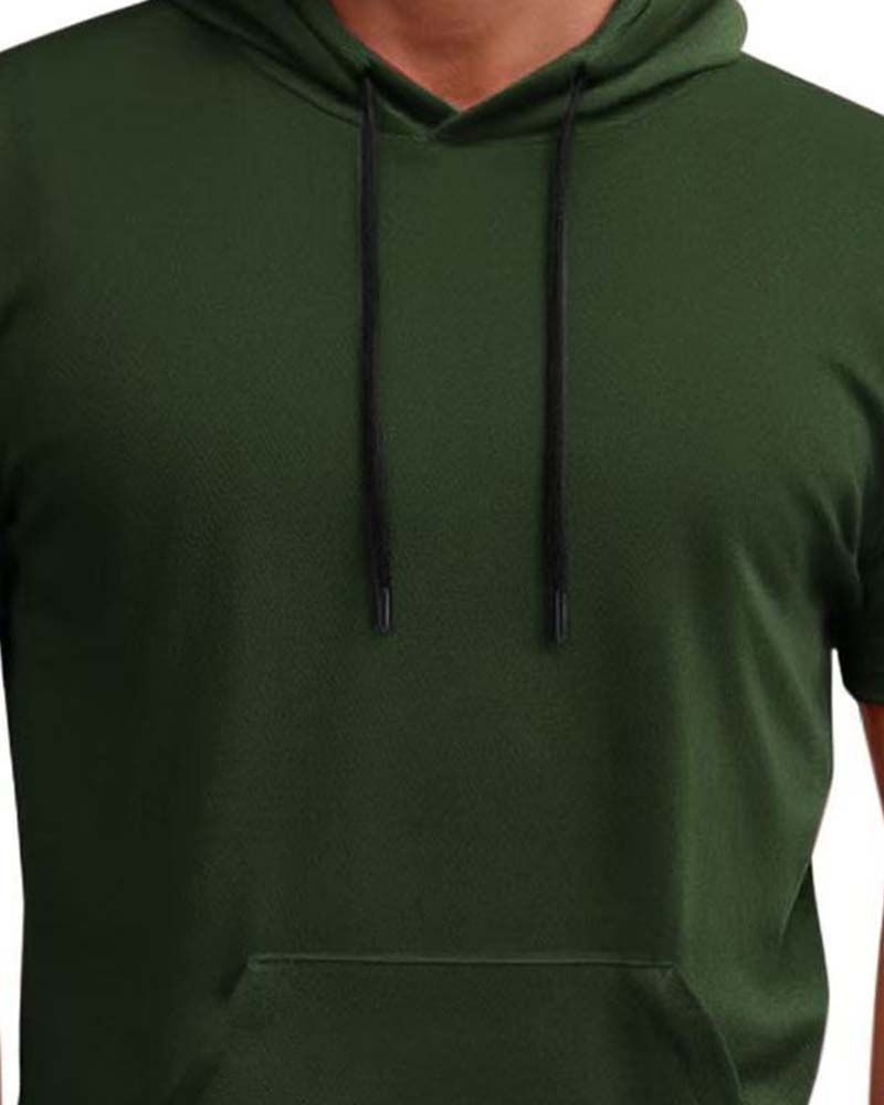 T-Shirt Kapuze Schnell Trocknen Kurzarm