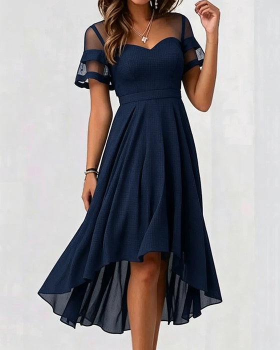 Kleid Mesh Patchwork Unregelmäßig