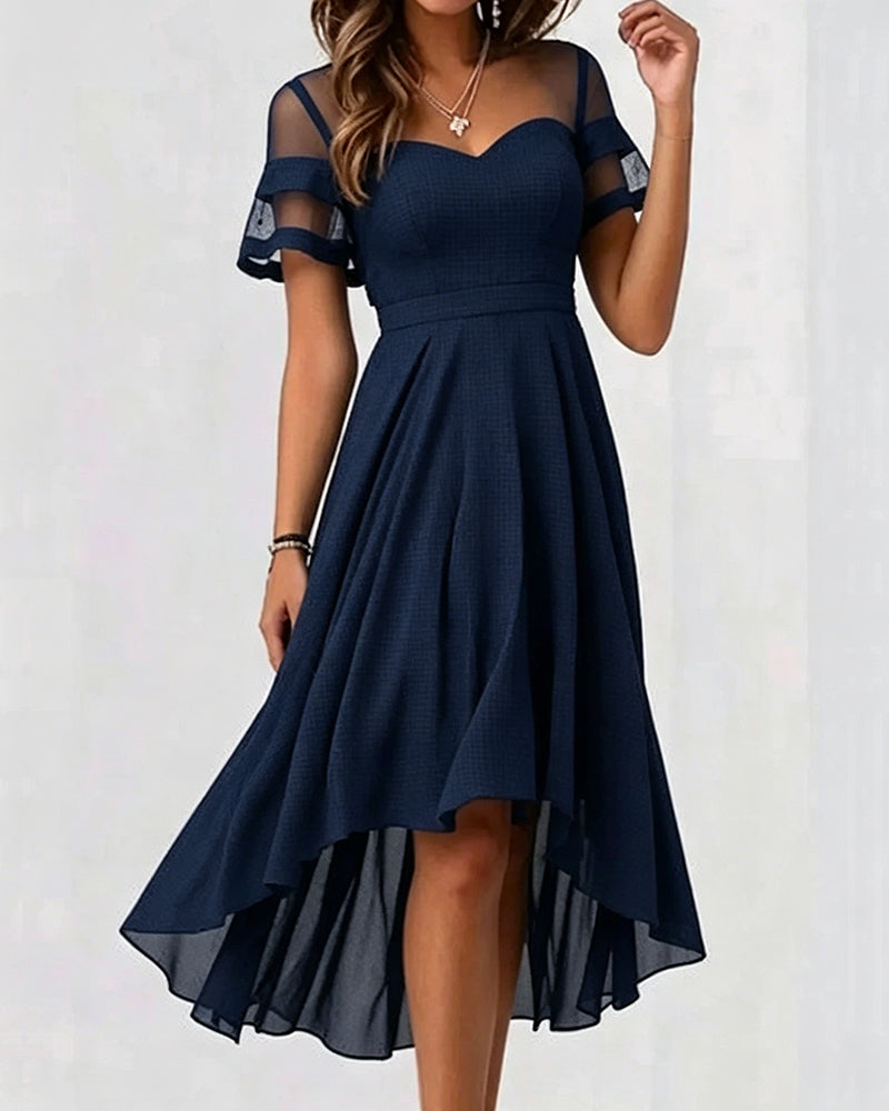 Kleid Mesh Patchwork Unregelmäßig