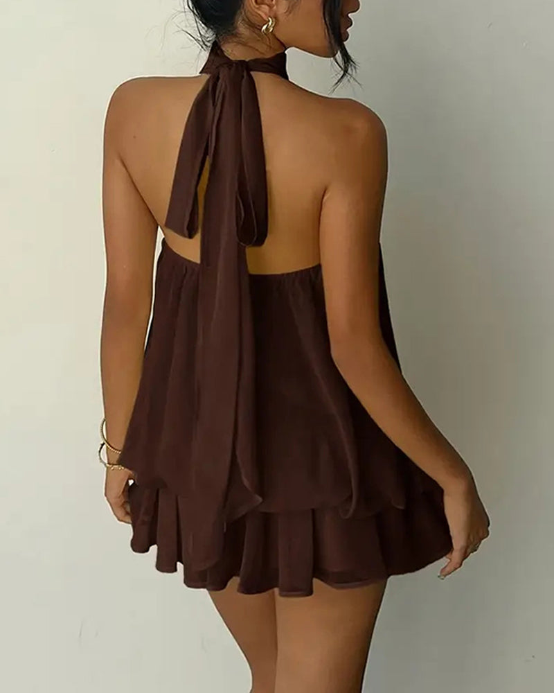Kleid Neckholder Chiffon Mini
