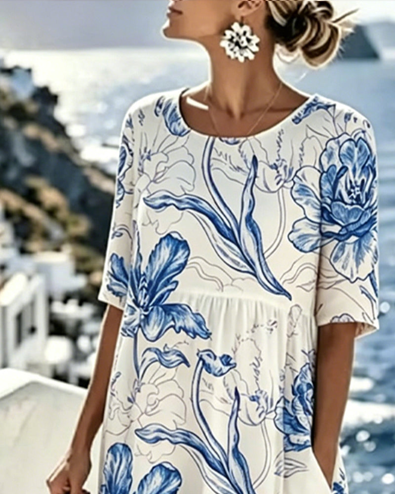 Kleid Halbarm Gedruckt