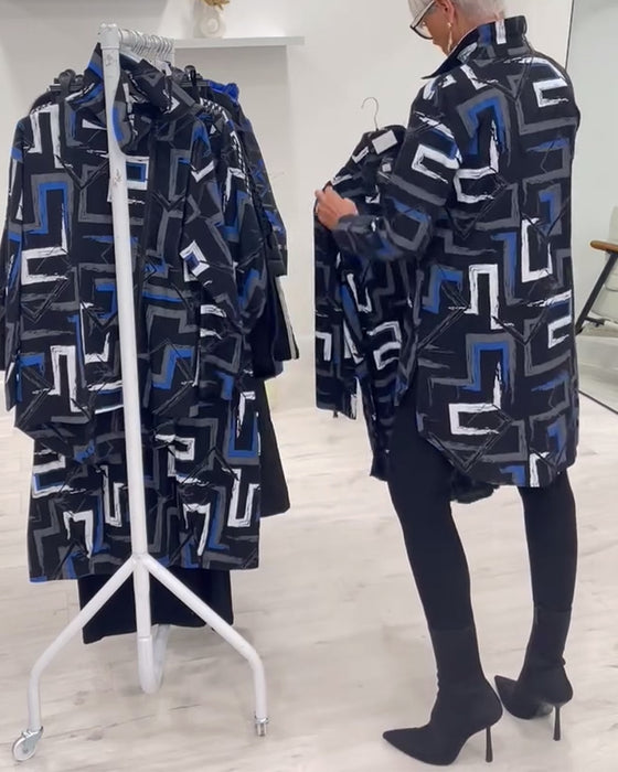 Hemd mit geometrischem print und revers