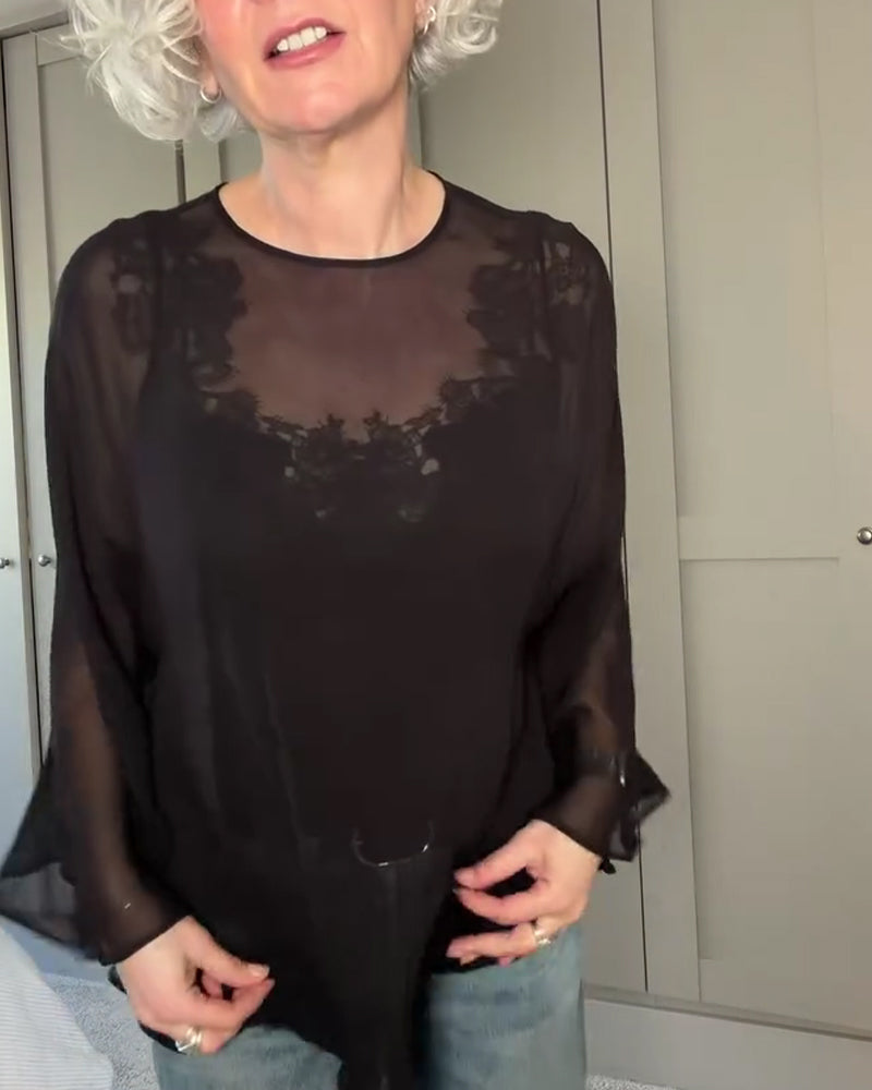 Set Sheer Cover-Up Mesh Camisole