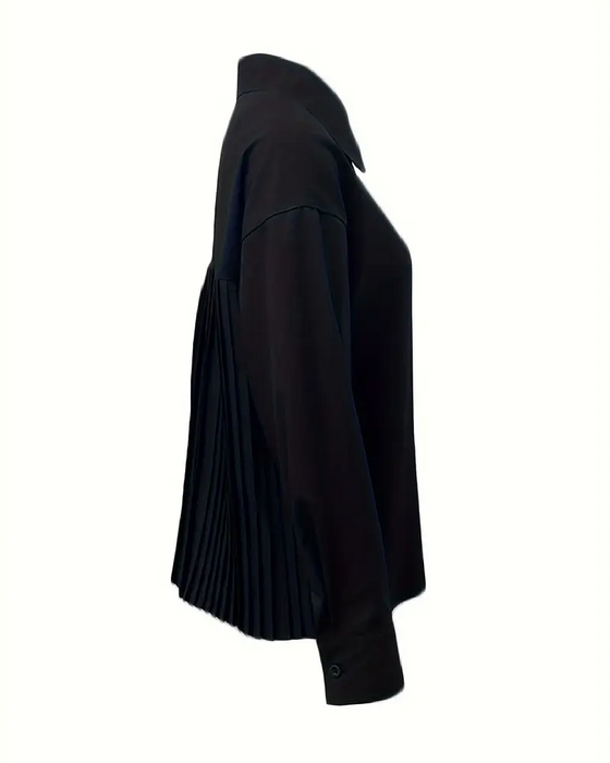 Bluse stylisch Uni-Farbe plissiert