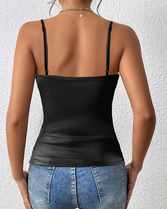 Cami Top Kreuzträger Kunstleder