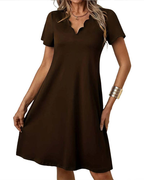 Kleid Kurzer Ärmel Uni