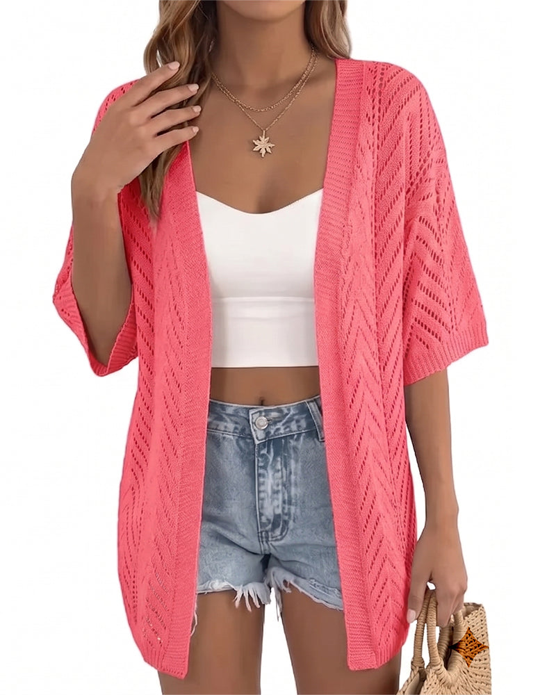 Cardigan Ausschnitt Locker Offen