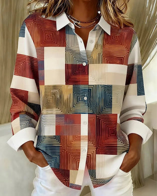 Kariertes Hemd Mit Reverskragen Und Knopfleiste