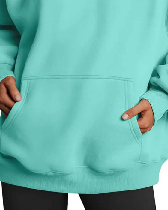 Hoodie Unifarbe Langarm Lässig