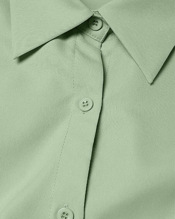 Kleid A-Linie Bindung Hohe Taille Knopf