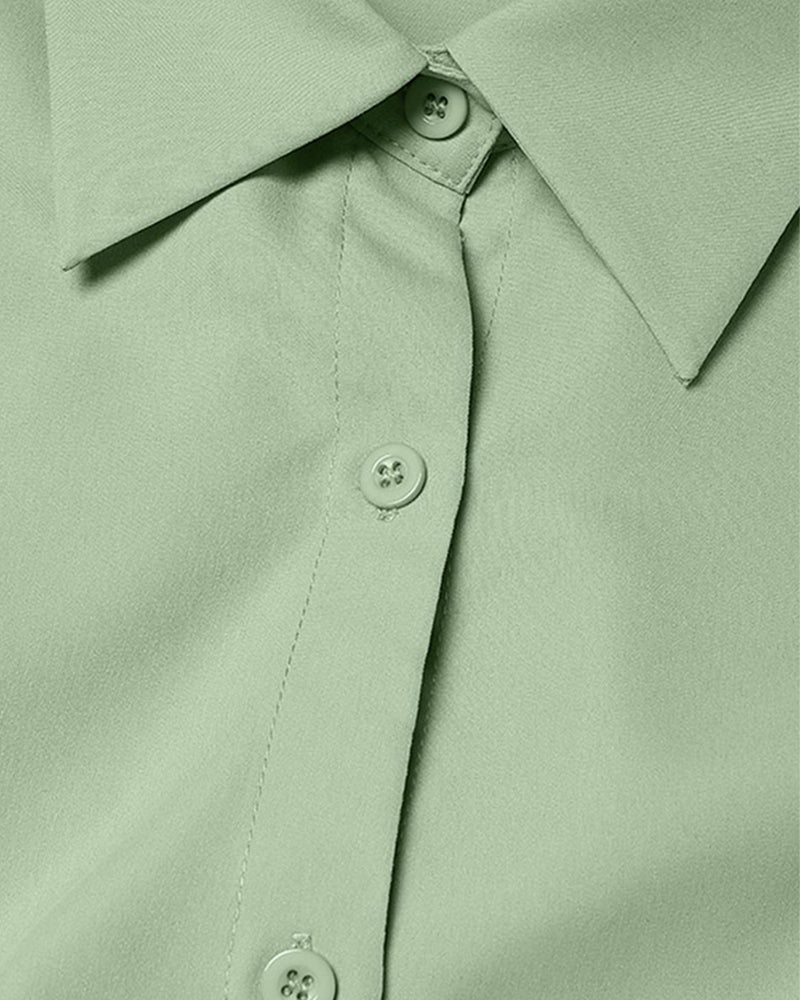Kleid A-Linie Bindung Hohe Taille Knopf