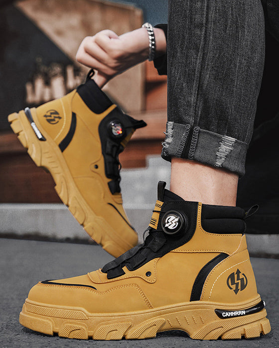Schuhe Herren Outdoor Drehverschluss Arbeit 🔄👞 – Wasserdicht 💦, Rutschfest 🚶‍♂️, Bequem , Atmungsaktiv 🌬️