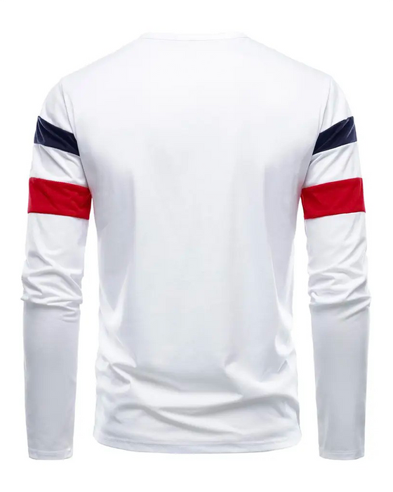T-Shirt Rundhals Gestreift Langarm Herren
