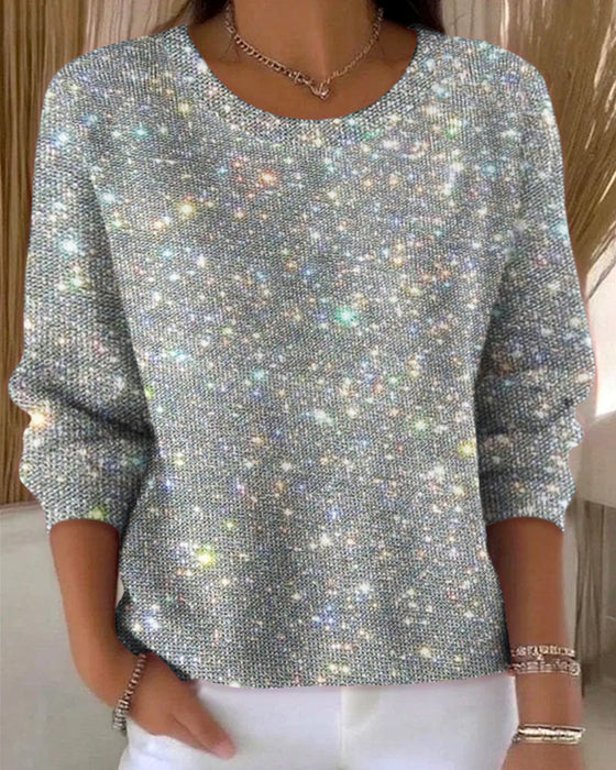 lässiges Sweatshirt mit Rundhalsausschnitt