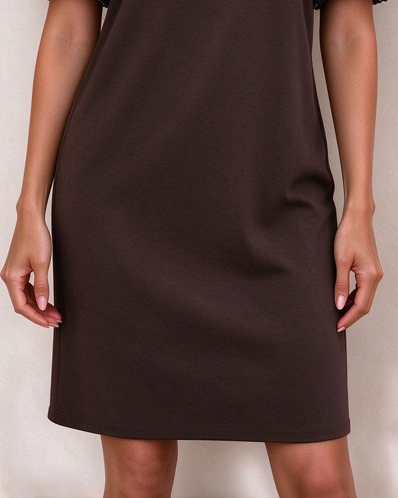 Kleid Puff Paillettenärm A-Linie