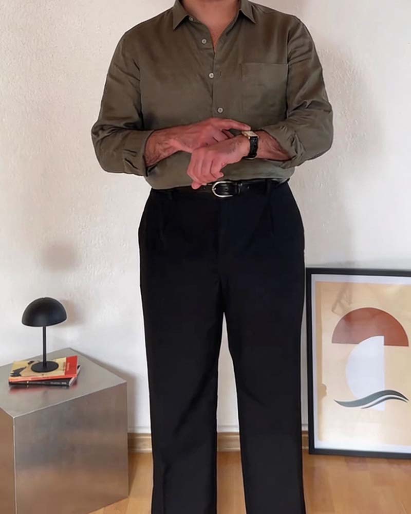Hemd Herren Mit Kragen Tasche