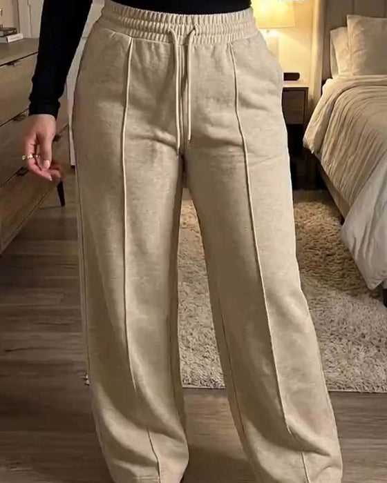 Sweatpants Kordelzug Gerades Bein